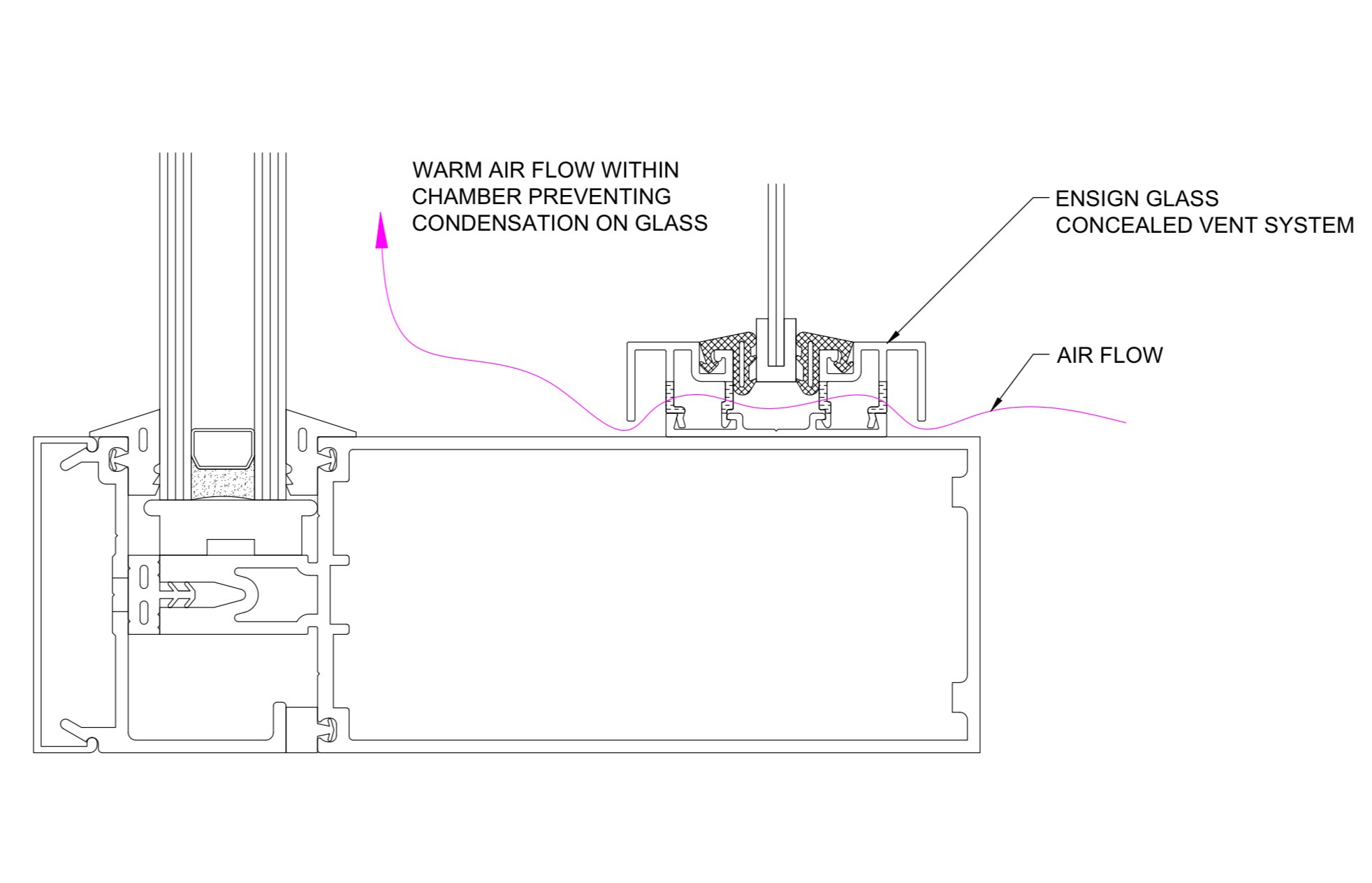 Ensign Glass Concealed Vent System — original section drawing
